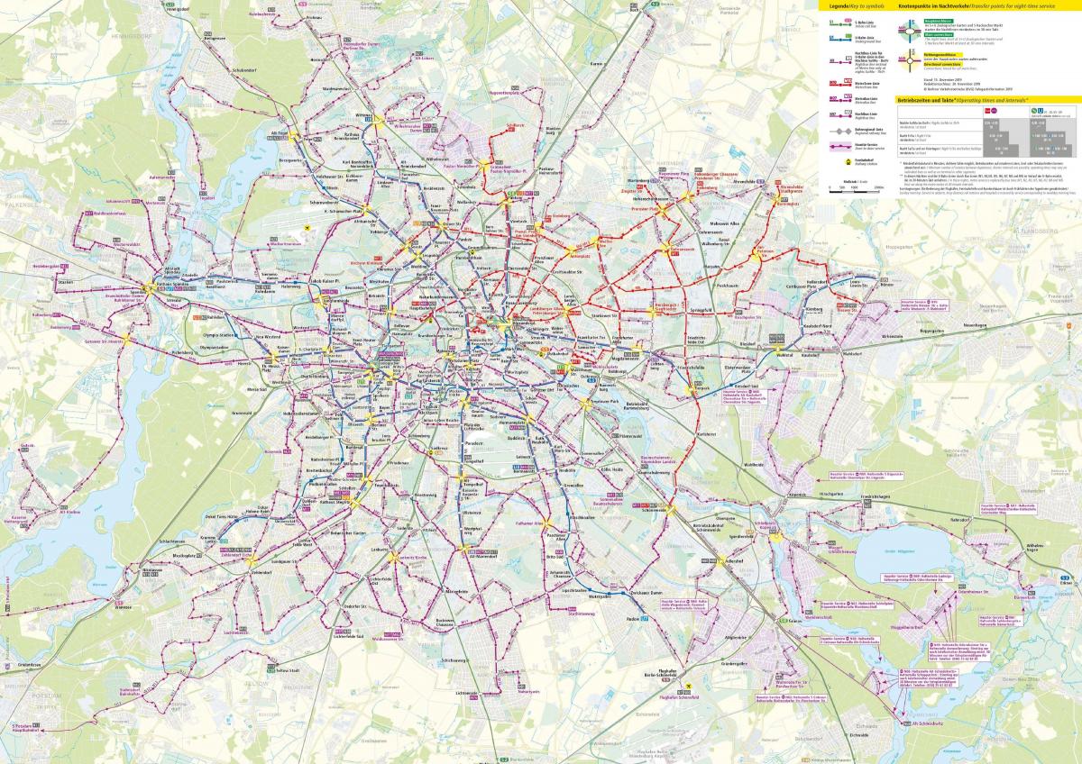 карта Берлина ночной автобус