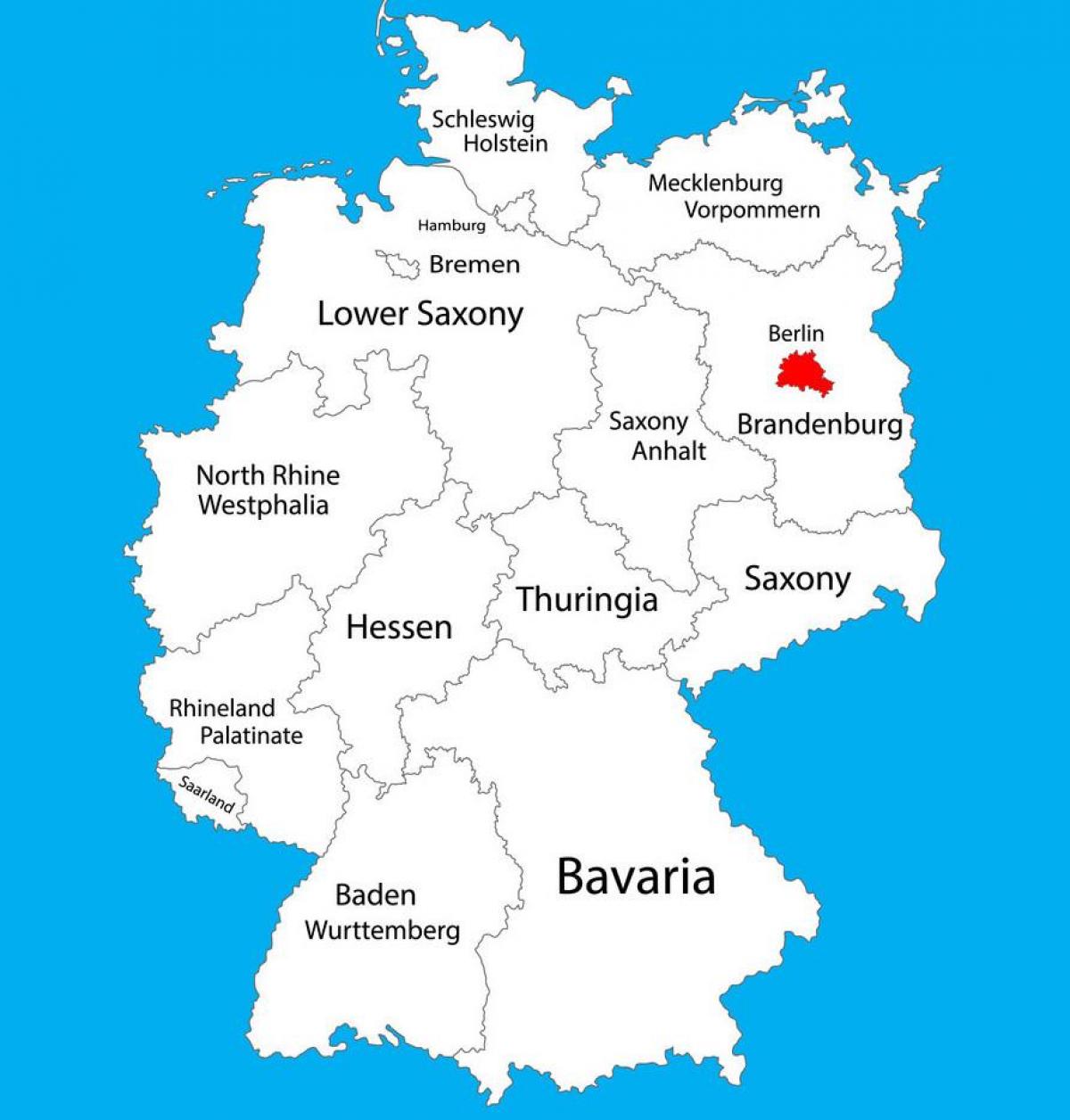 карта Германии показывает Берлин