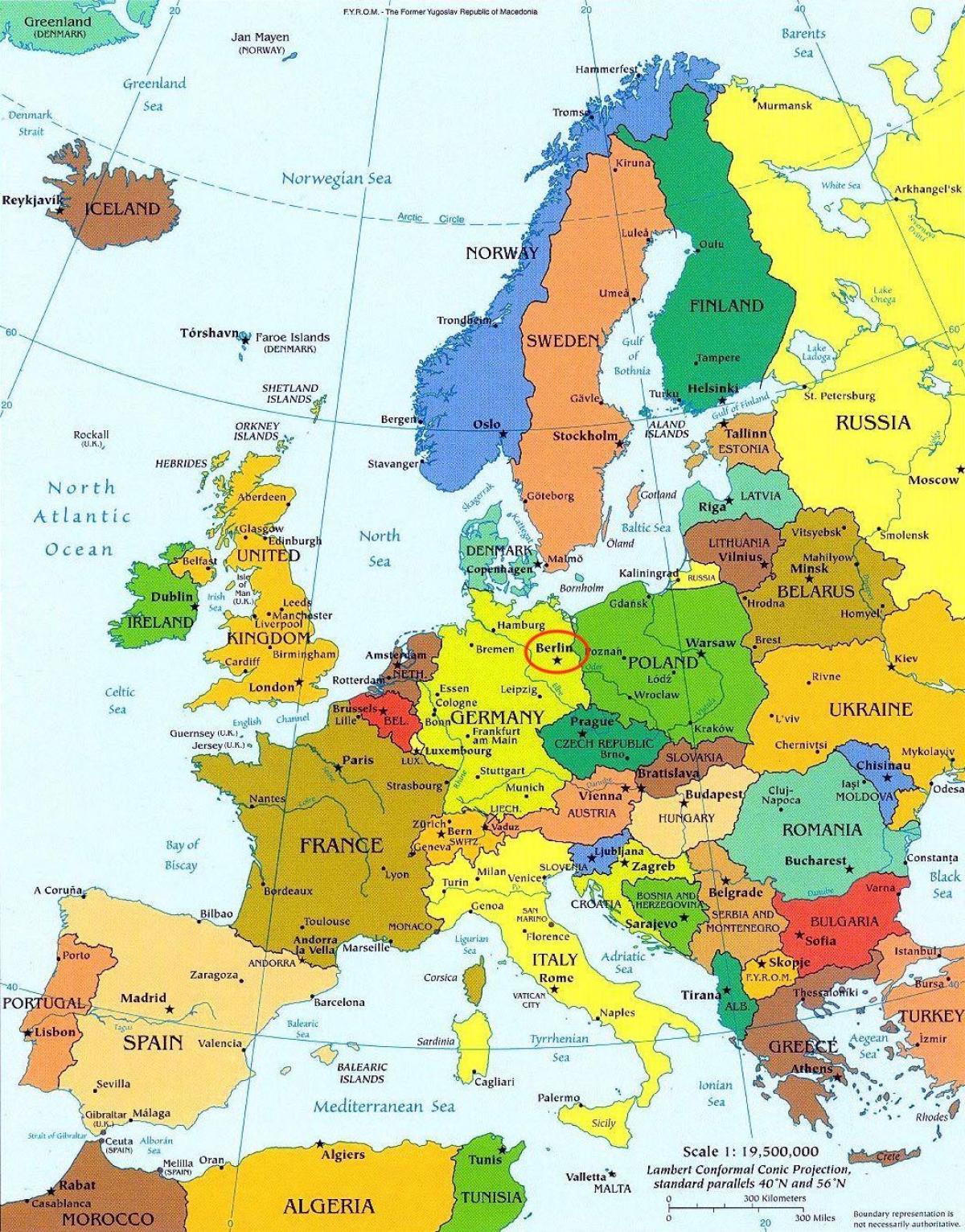 карта Берлина карта Европы