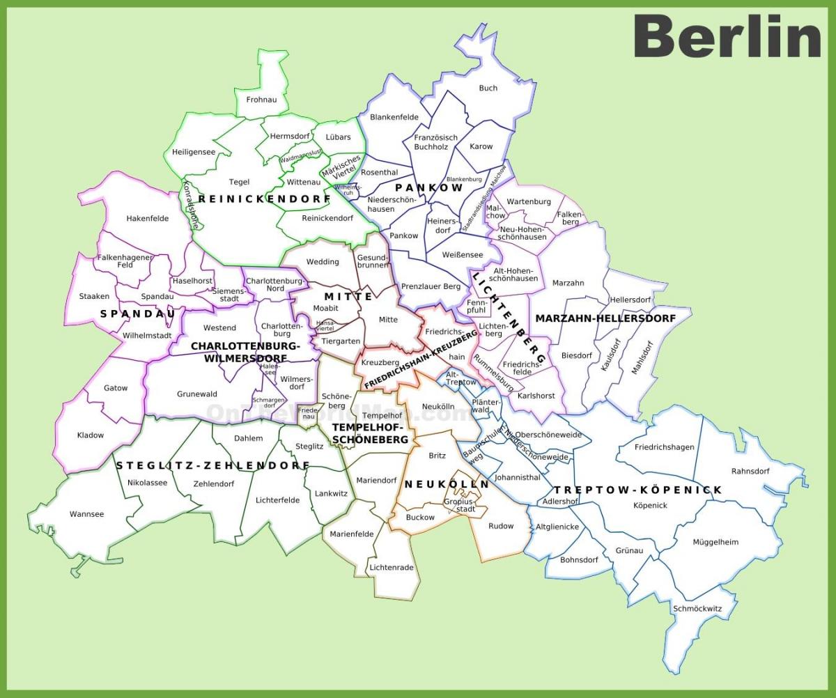 районах Берлина карте