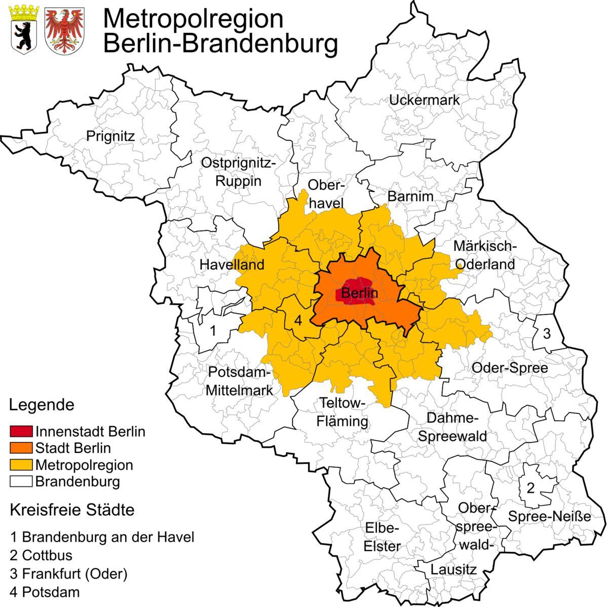 карта Берлина регионе