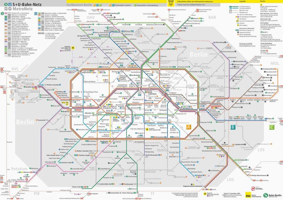 Берлинского общественного транспорта карте