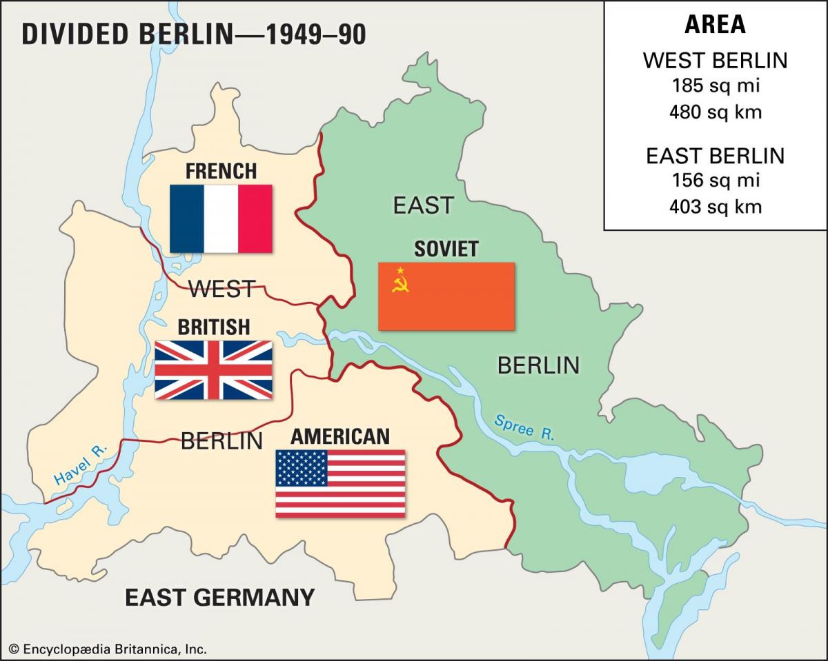карта Восточный Берлин западный Берлин