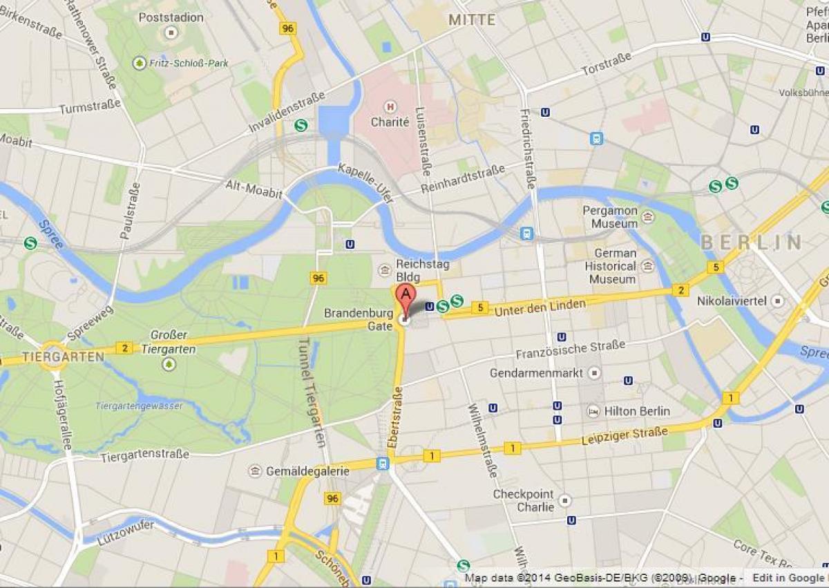 карта бранденбургские ворота в Берлине