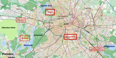 Карта аэропортов в Берлине, Германия